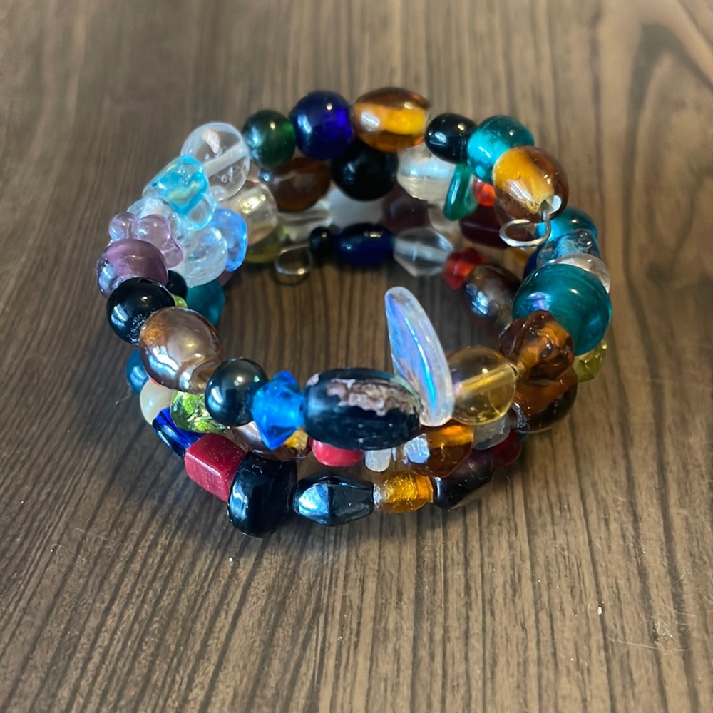 Multicolor Glass Bead Wrap Bracelet